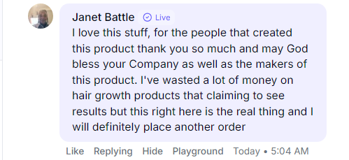 Customer review screenshot