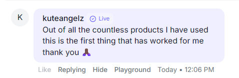 Customer review screenshot